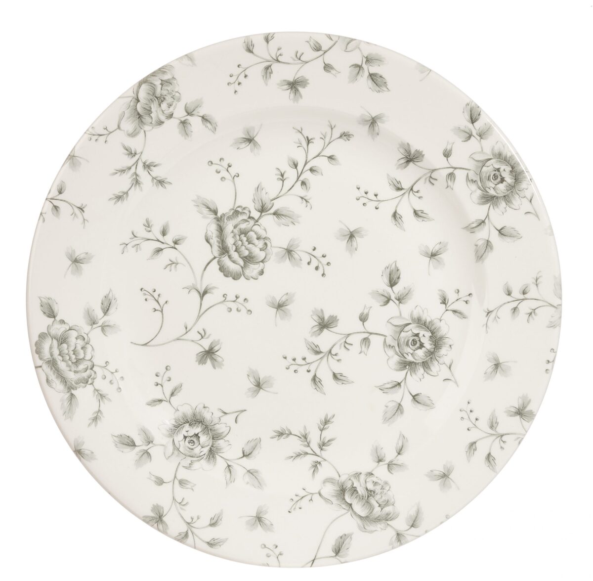 Vintage Prints - Grey Rose Chintz Plate 30,5cm