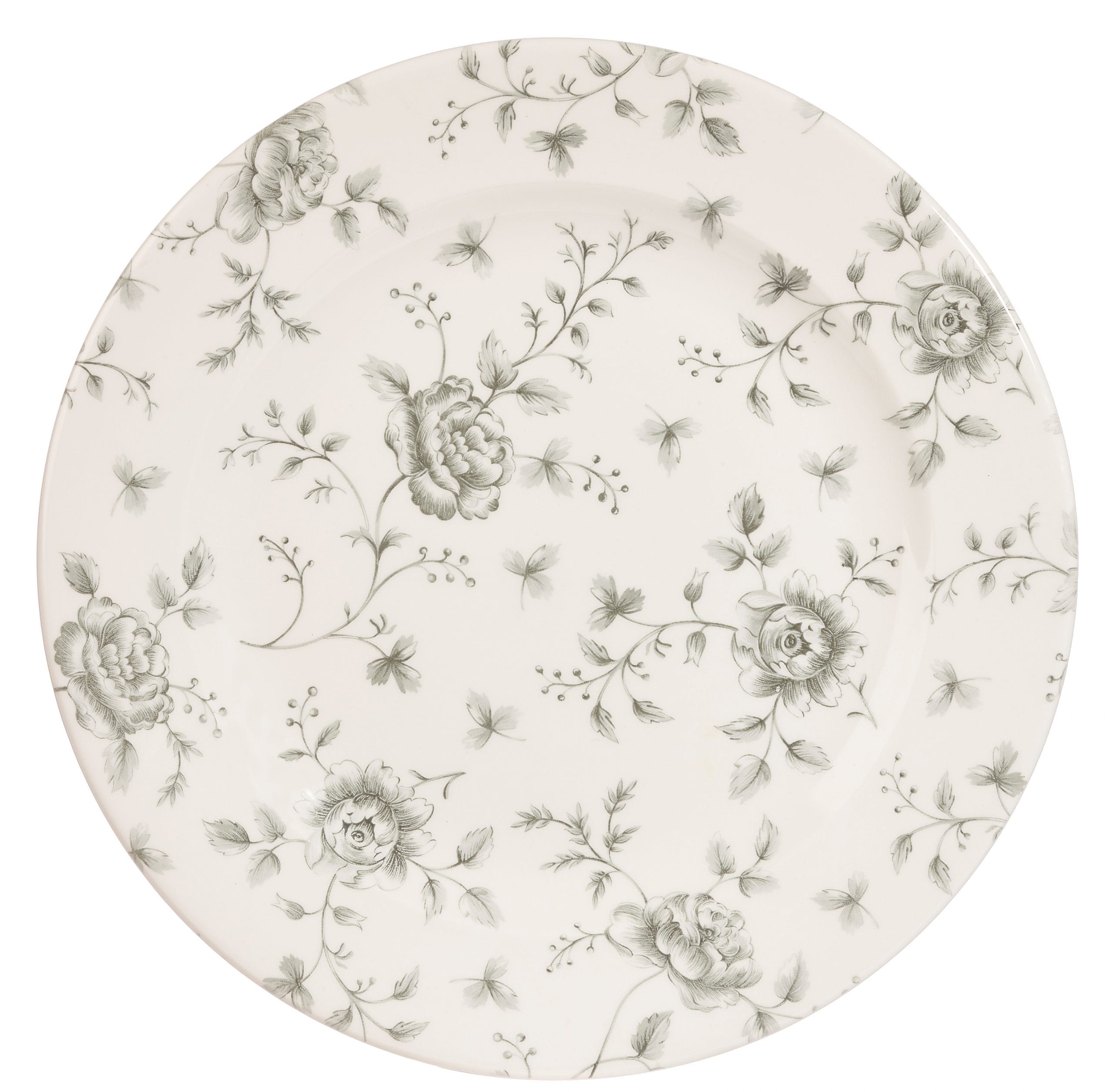 Vintage Prints - Grey Rose Chintz Plate 27,6cm