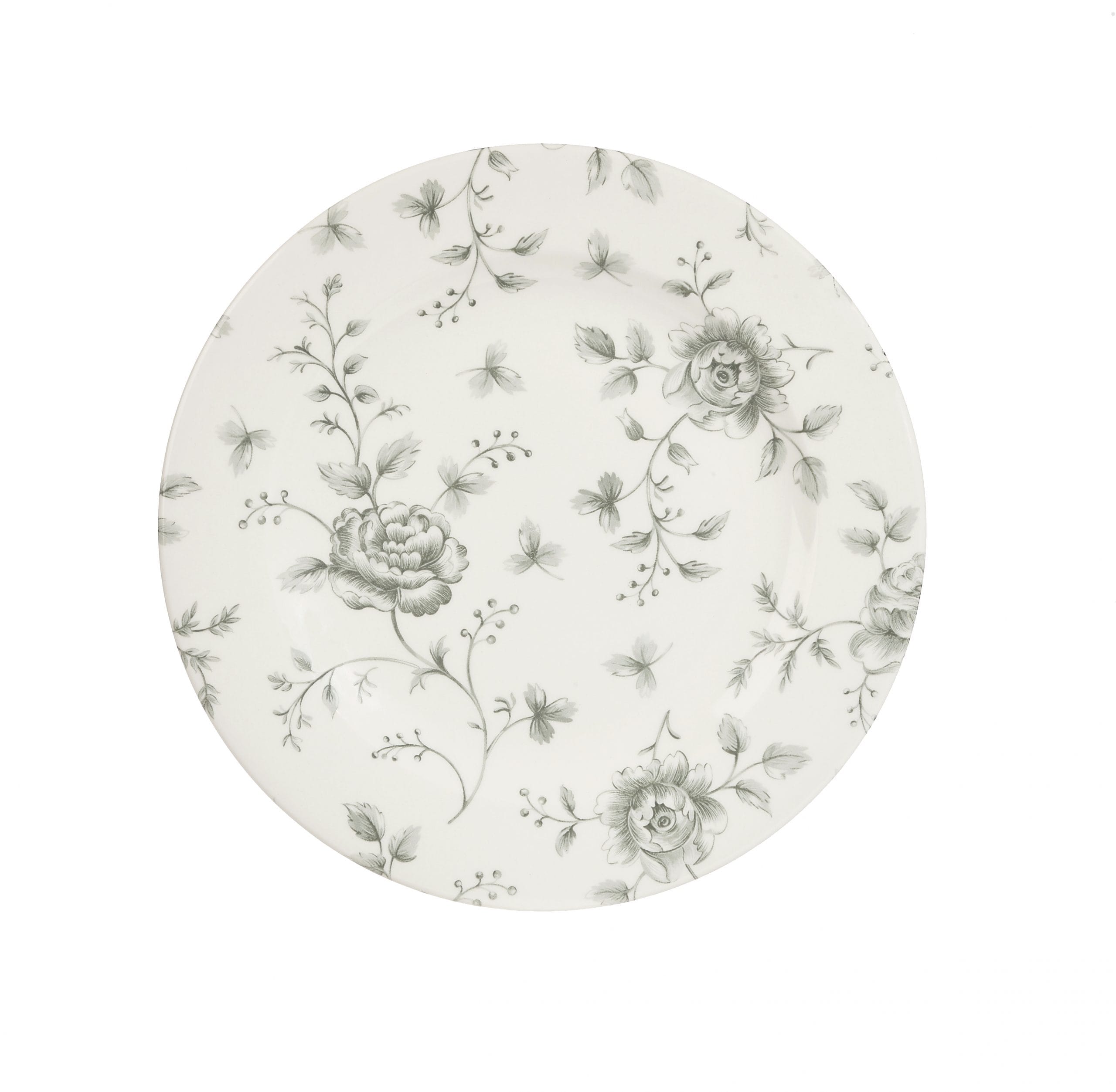 Vintage Prints - Grey Rose Chintz Plate 21cm