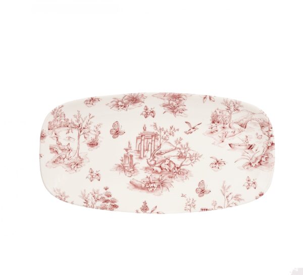 Vintage Prints - Cranberry Toile Oblong Plate