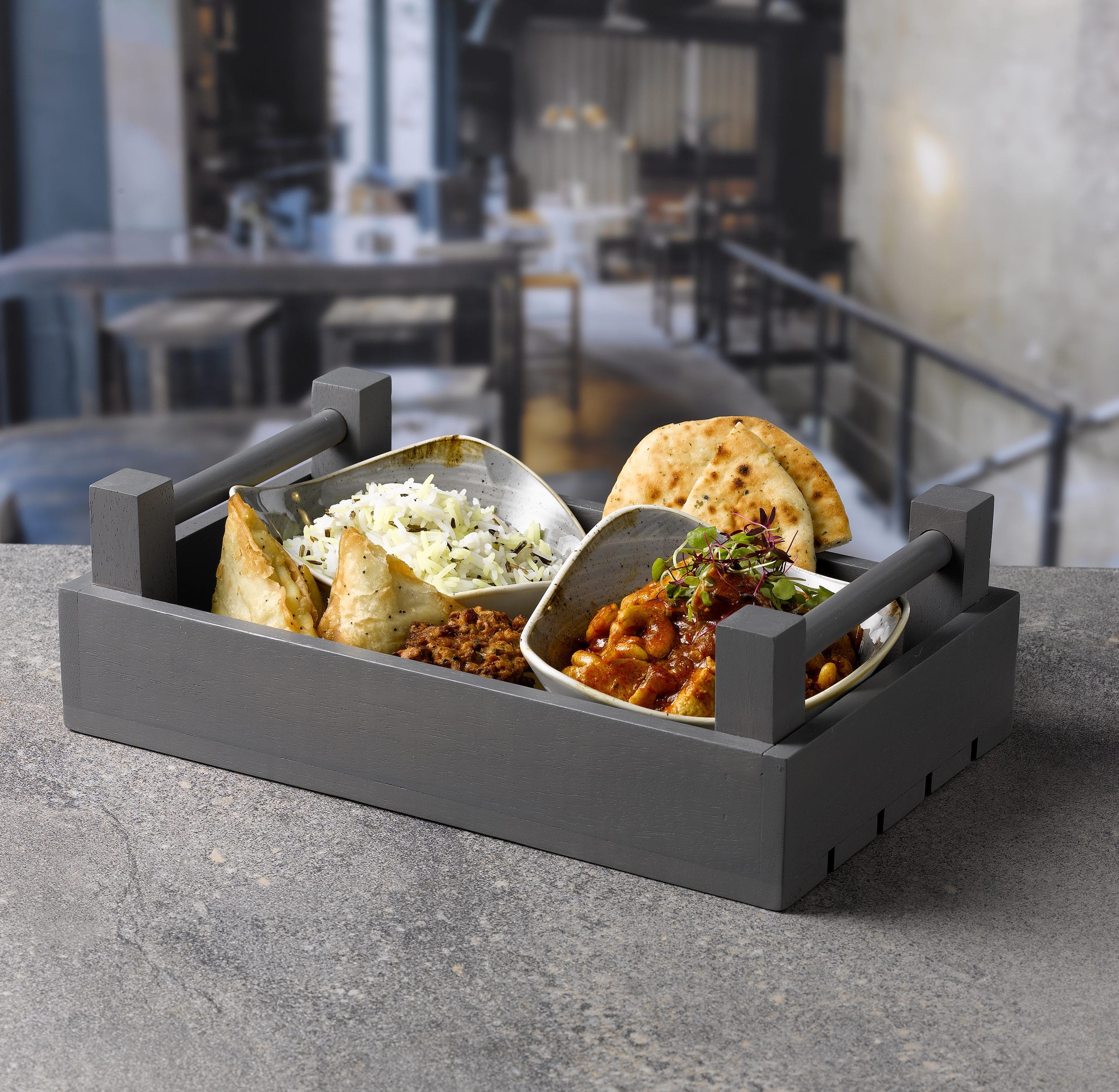 Buffet Graphite Wood Grigio Set condimenti 34X20X10 cm