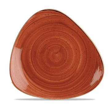 Stonecast ROSSO MATTONE PUNTINATO PIATTO TRIANGOLARE 26,5cm