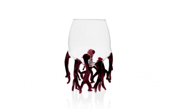 COPPA POLPO - RED CORAL GLASS