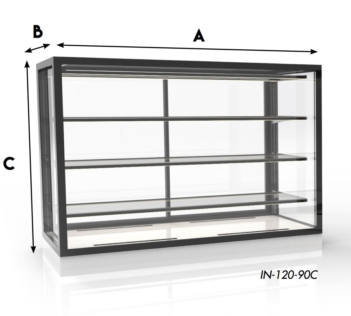 VETRINA INTEGRA RISCALDATA DA BANCO 120 IN-120-90C - Showbar