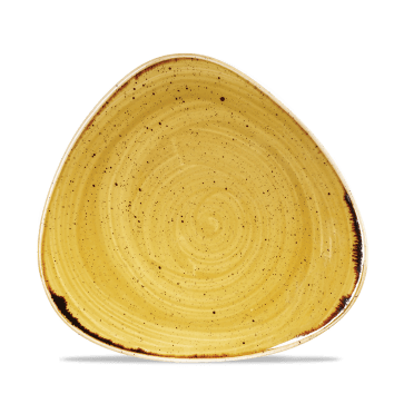 Stonecast GIALLO SENAPE PUNTINATO PIATTO TRIANGOLARE 19,2cm