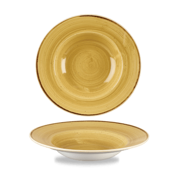 Stonecast GIALLO SENAPE PUNTINATO PIATTO CON FALDA 24cm