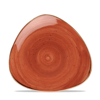Stonecast ARANCIO MATTONE PUNTINATO PIATTO TRIANGOLARE 19,2cm