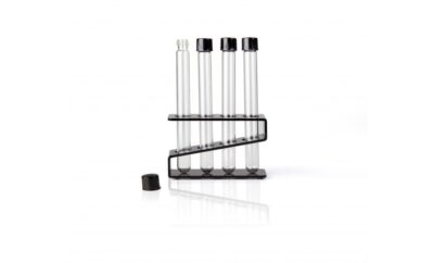 PROVETTE IN VETRO CON TAPPO A VITE e BASE TONDA